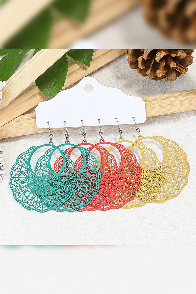Bohemian Hollow Out Earrings Set