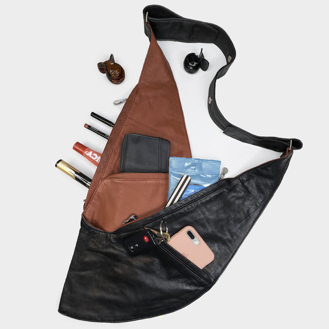 Black/Brown Extra Leather Sash Bag*