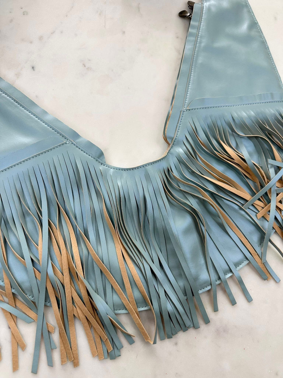 Sky's the Limit Faux Leather Fringe Sash Bag