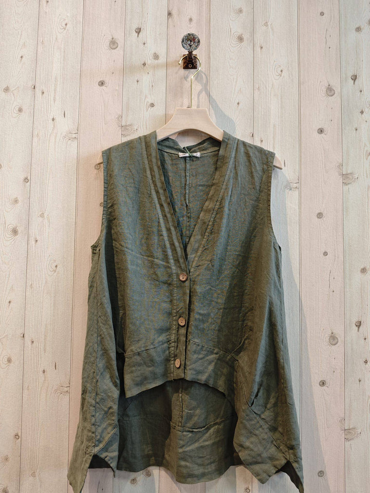 Sleeveless Linen Blouse
