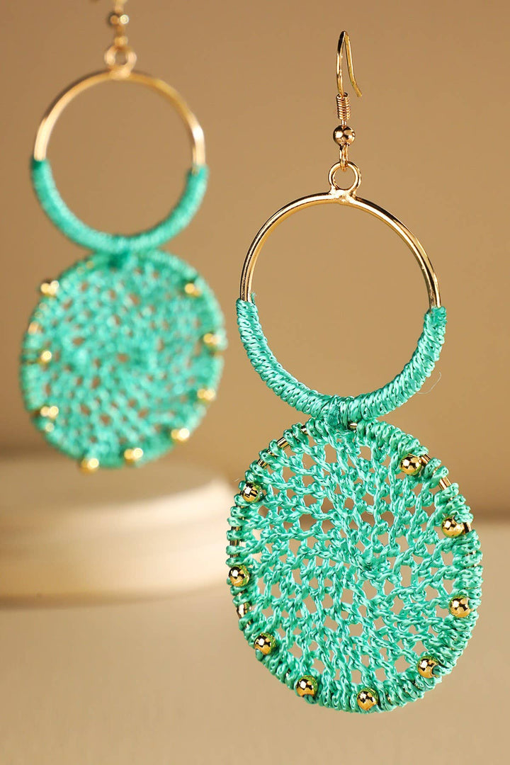 Knitted Round Earrings