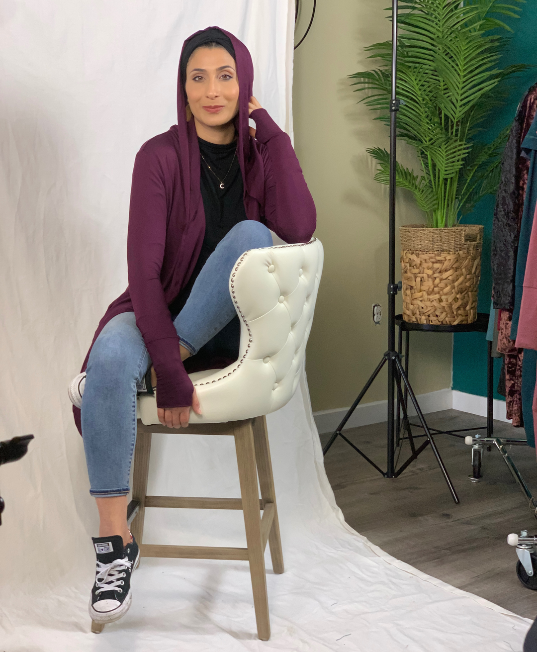 PRE SALE REMA Hoodie Cardigan - Power Berry