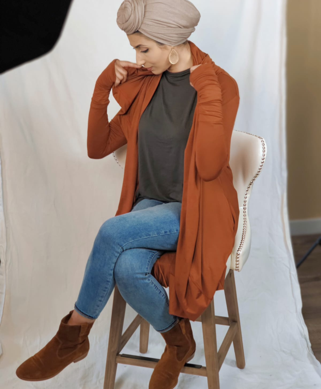 PRE SALE REMA Hoodie Cardigan - Pumpkin Pie