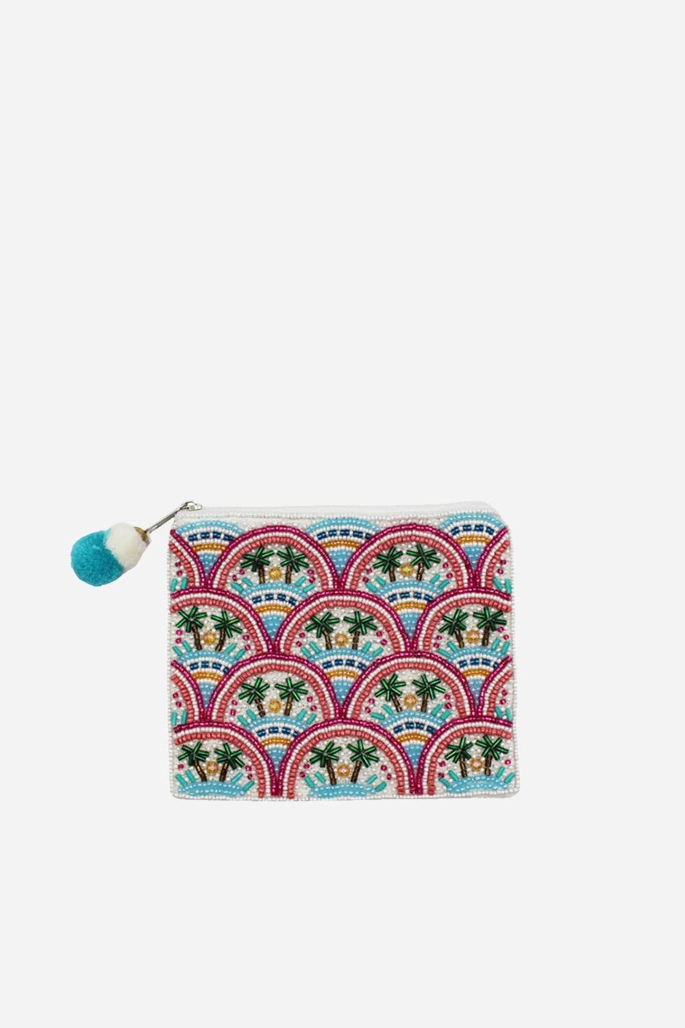 Palms Beaded Coin Pouch