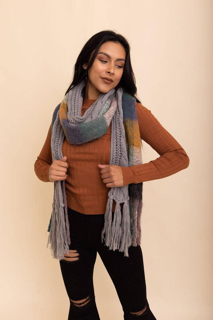 Cozy Knit Scarf w/ Tassels