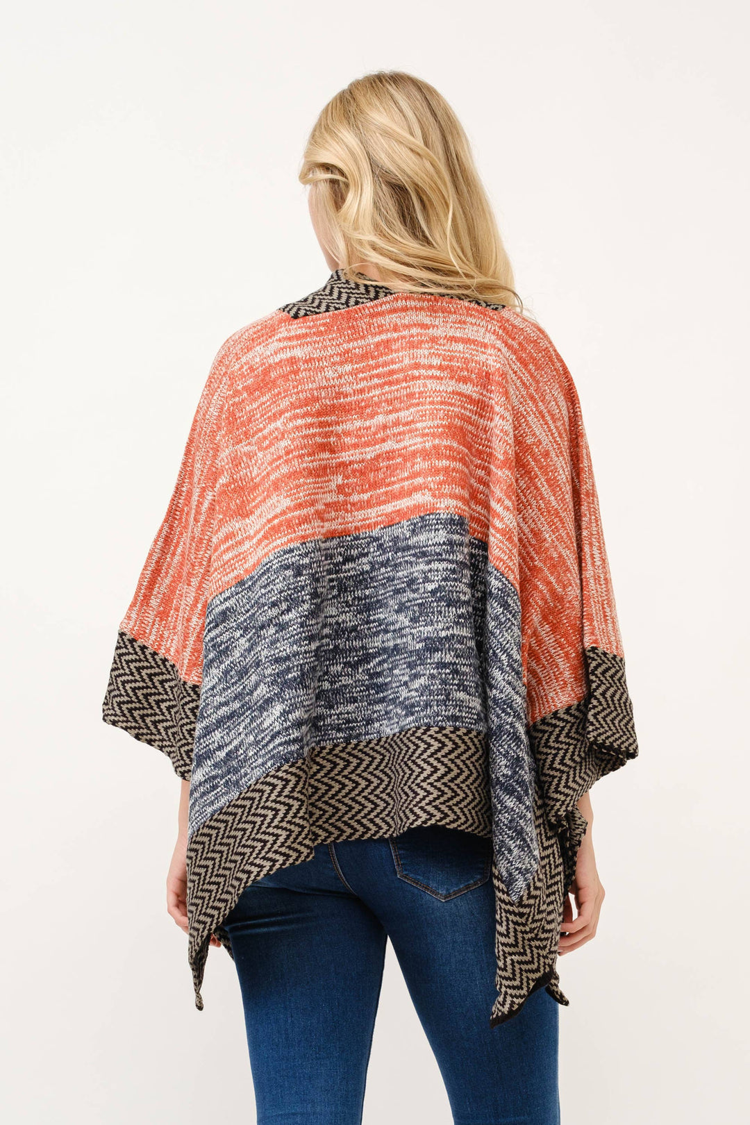 Elin Contrast Ruana Cardigan