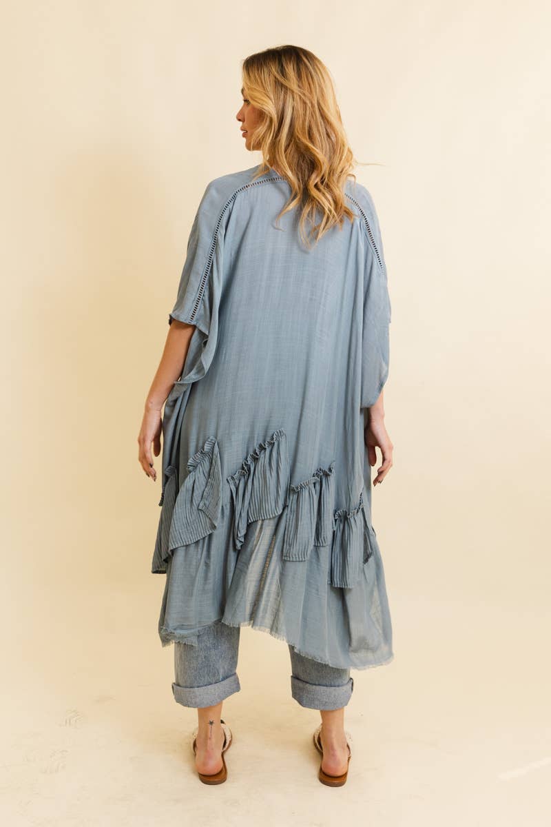 Solid Ruffle Edge Bohemian Kimono 💃