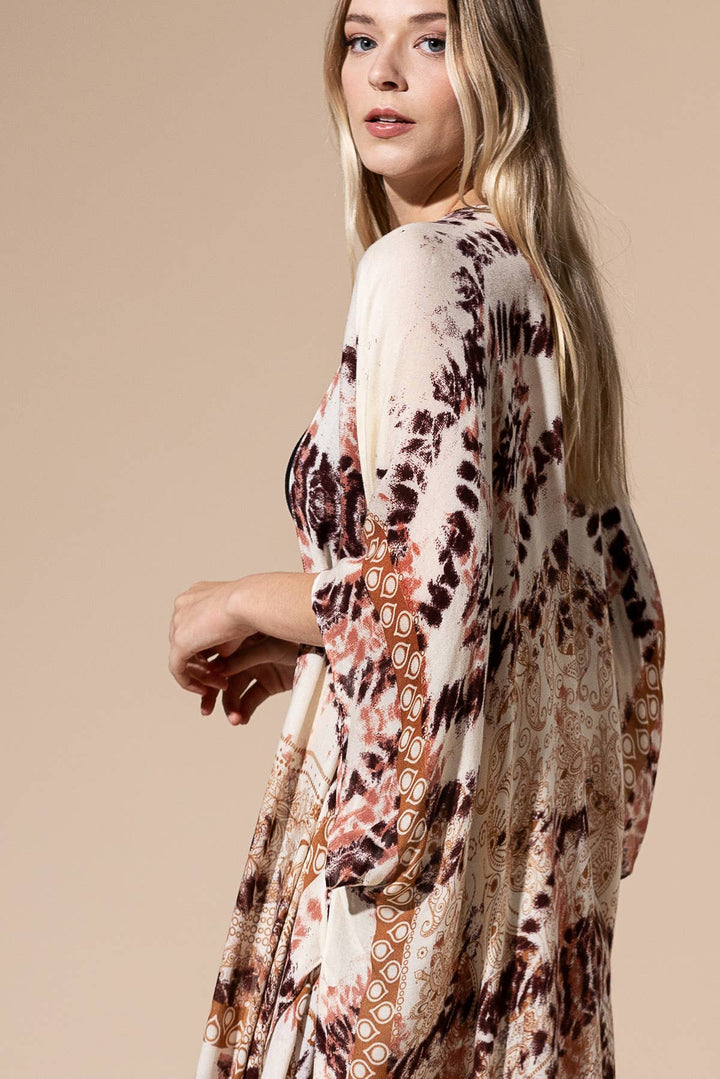Tie-Dye Geometric Kimono