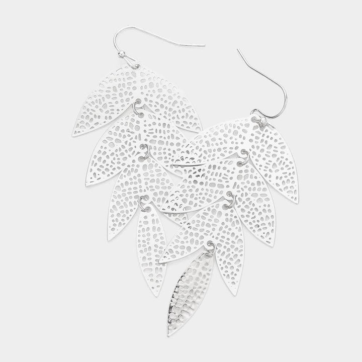 Filigree Metal Leaf Earrings