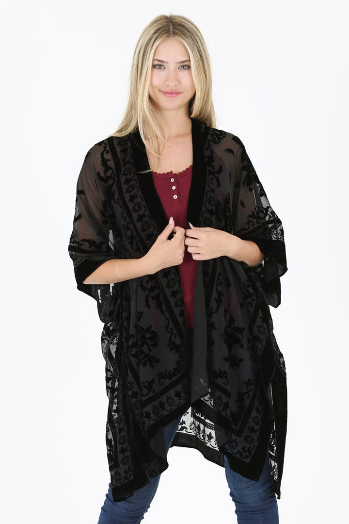 Burnout Velvet Kimono