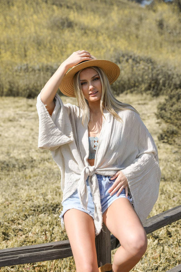 Flounce Sleeve Kimono