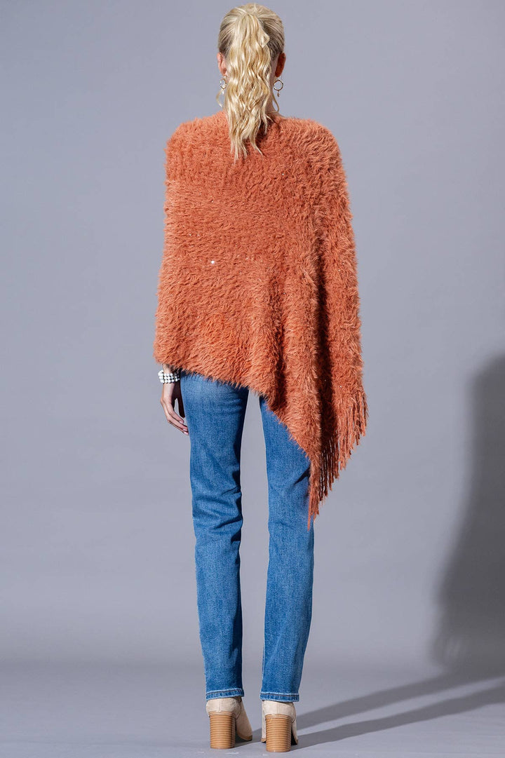 Shaggy Fringed Poncho