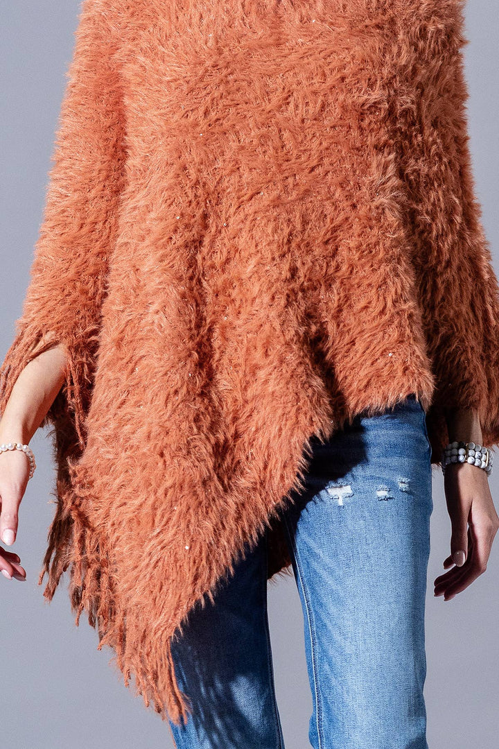 Shaggy Fringed Poncho
