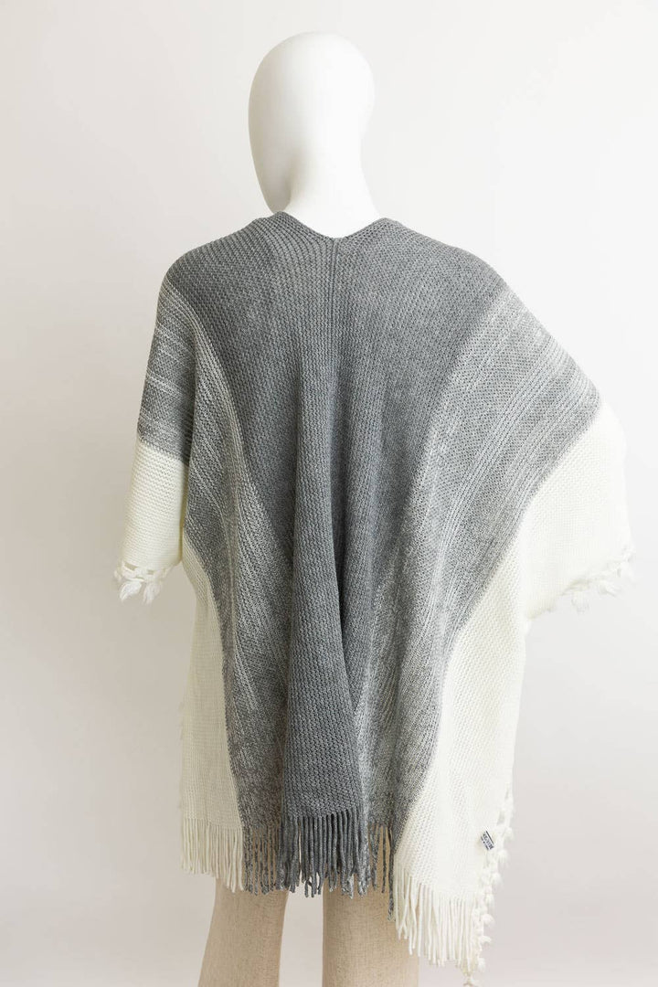 Multi Colored Ruana w/ Cinched Armholes