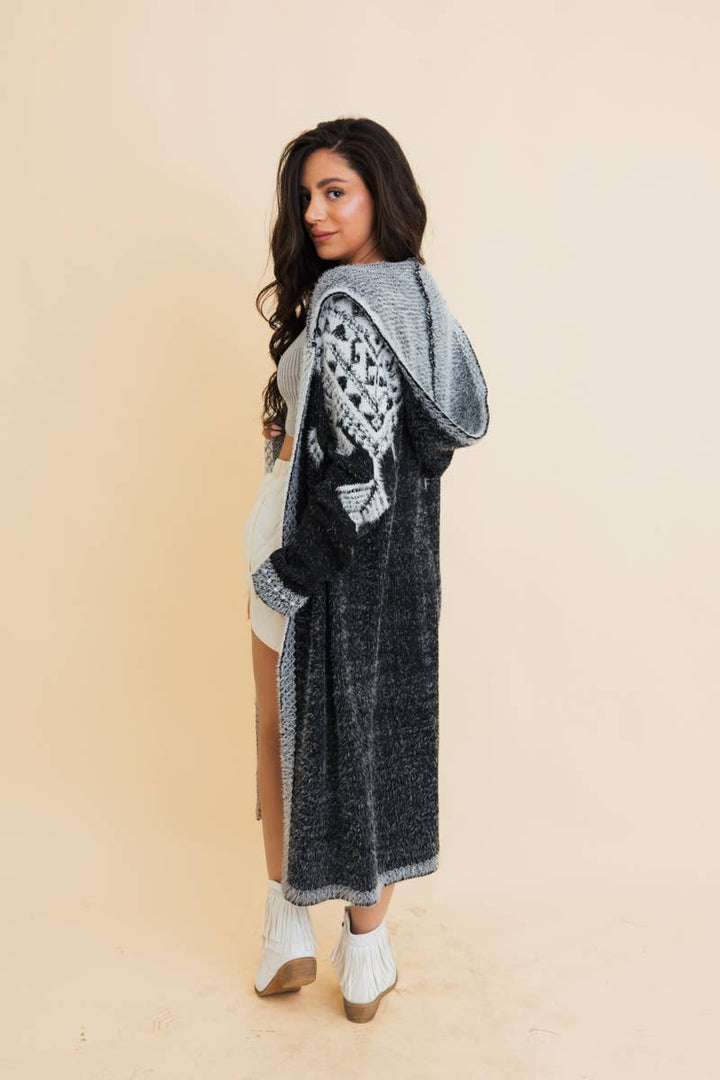 Hooded Knit Cardigan