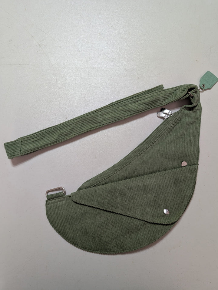 Smoky Sage Corduroy Half Sash Bag