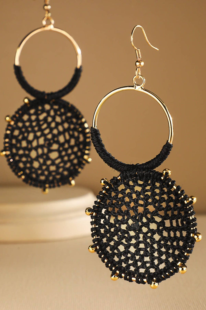 Knitted Round Earrings