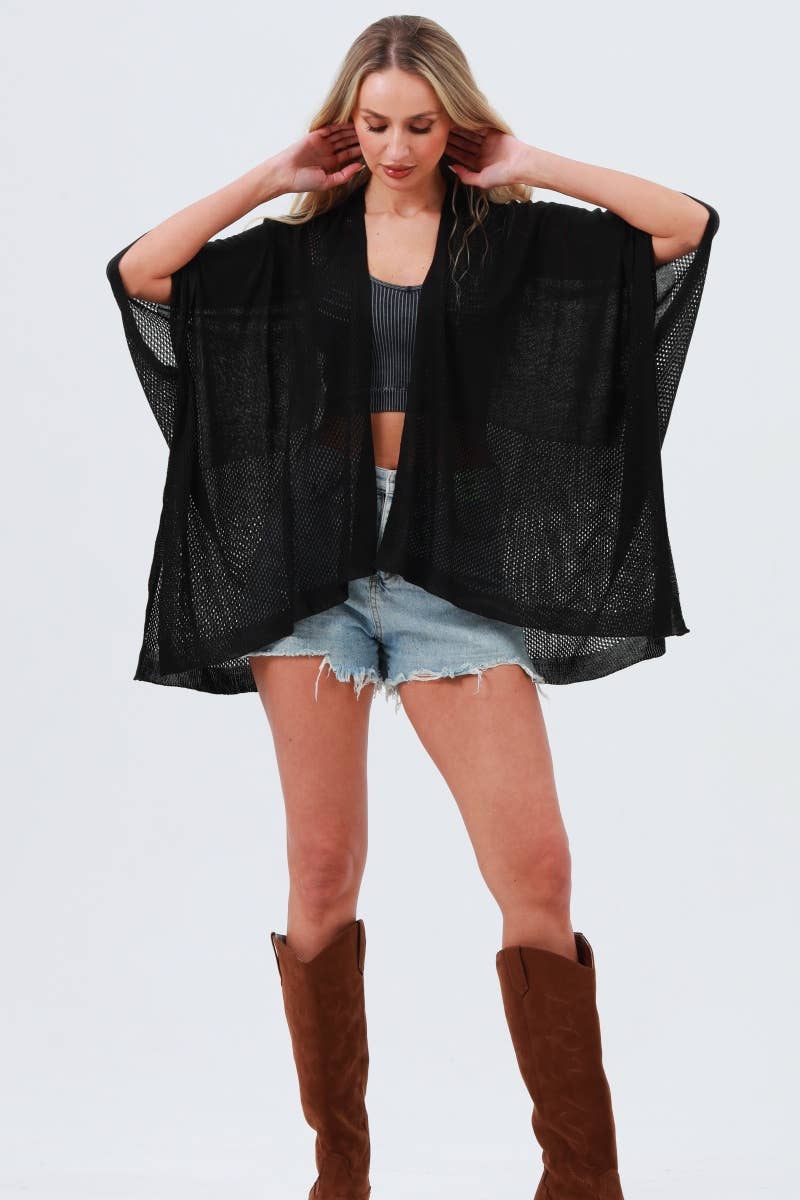 Oversized Mesh Kimono: