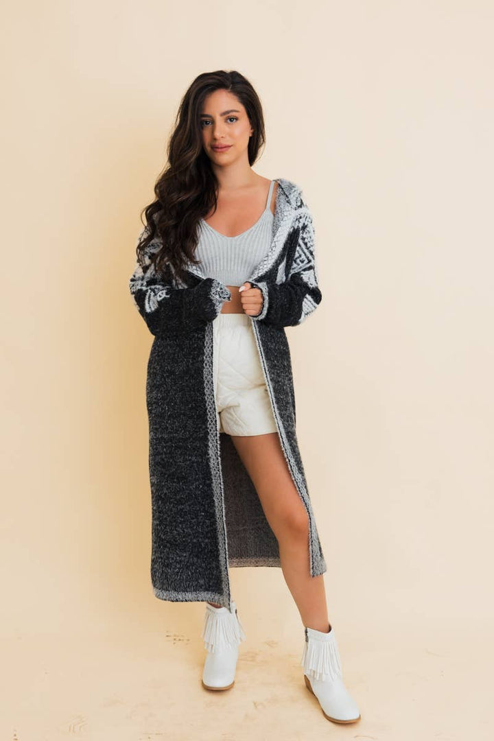 Hooded Knit Cardigan