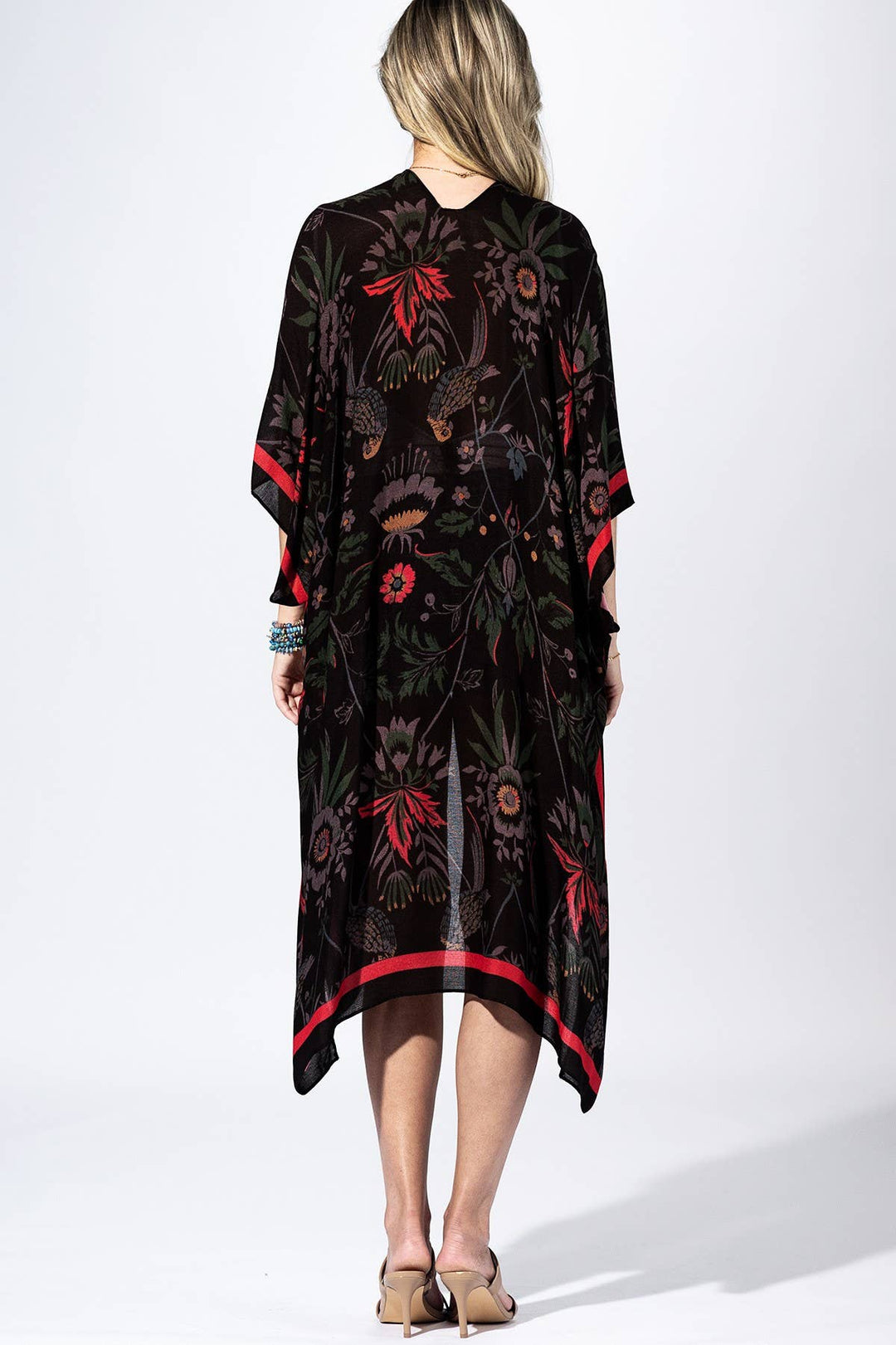 Black Flower Kimono