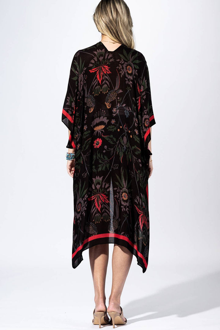 Black Flower Kimono