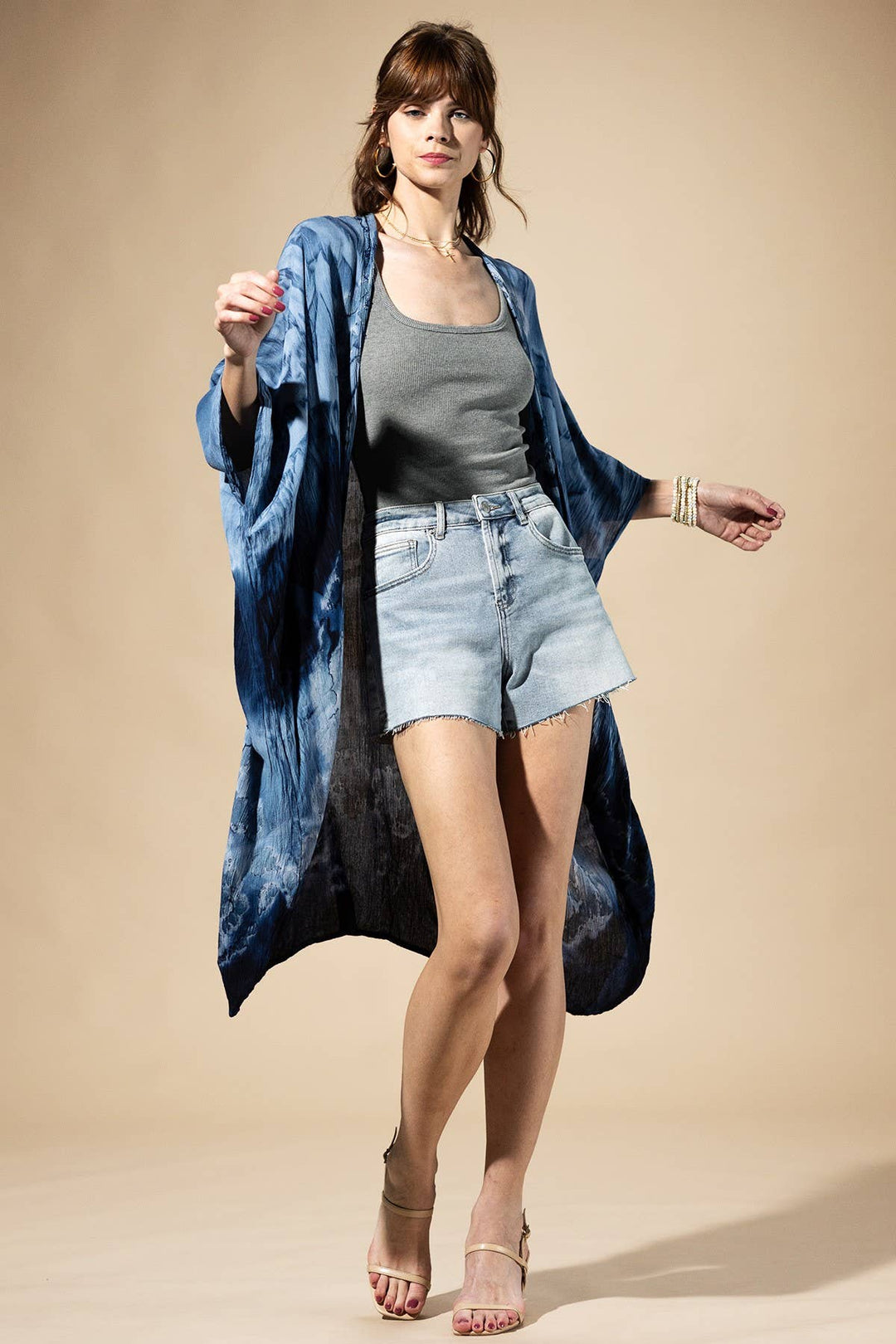 Indigo Tie Dye Kimono