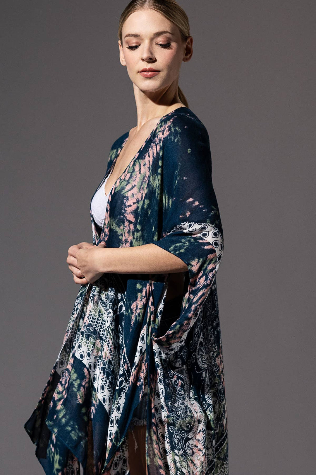 Tie-Dye Geometric Kimono