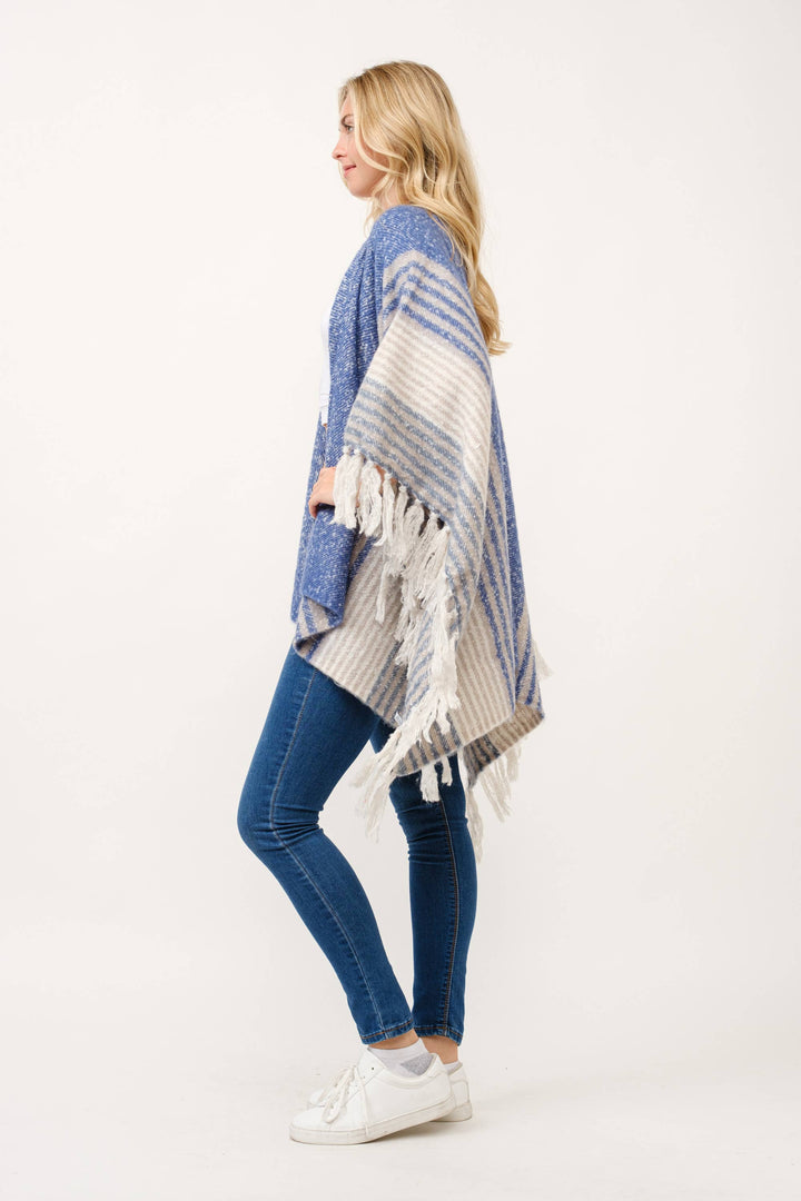 Ana Striped Tassel Wrap