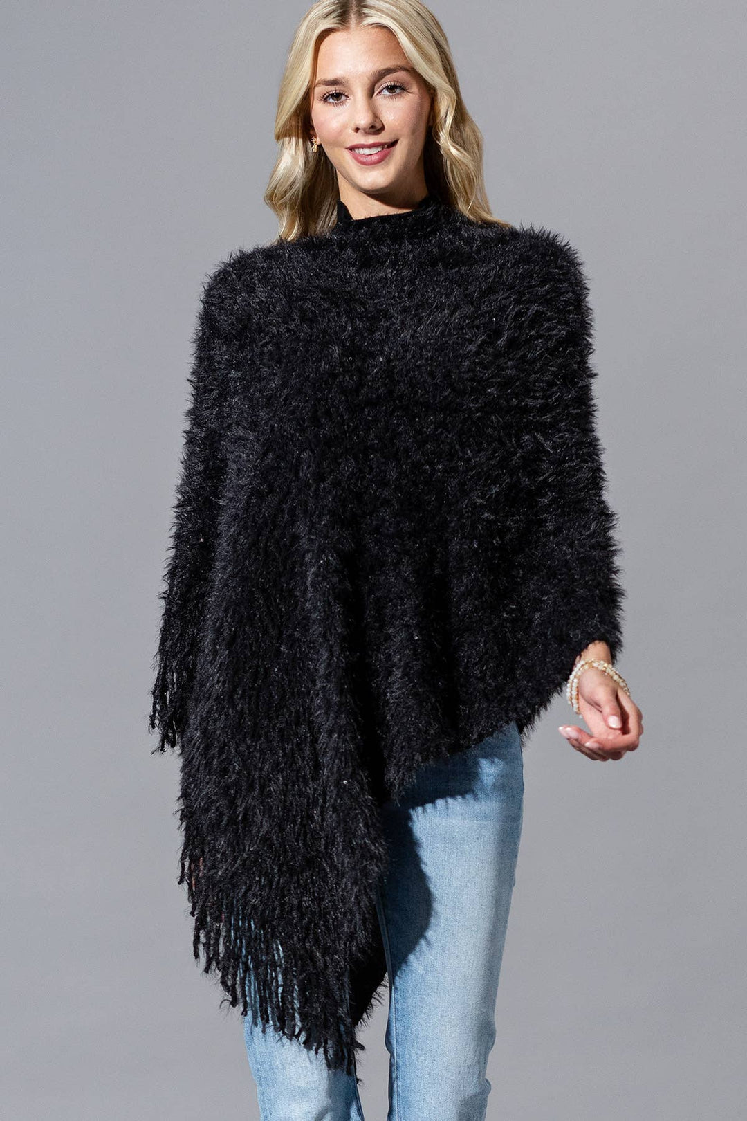 Shaggy Fringed Poncho