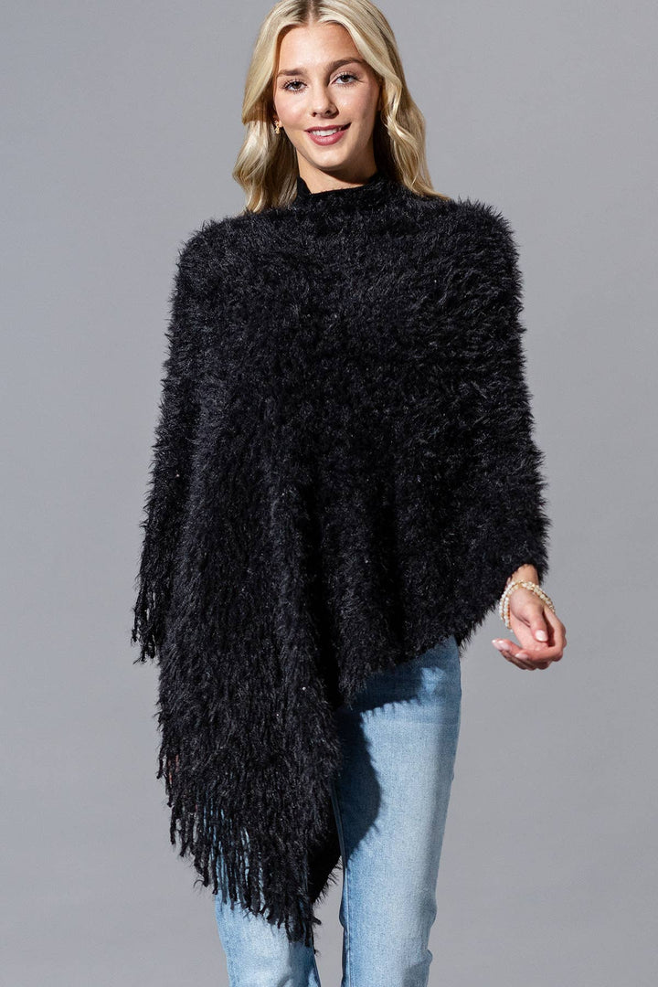 Shaggy Fringed Poncho