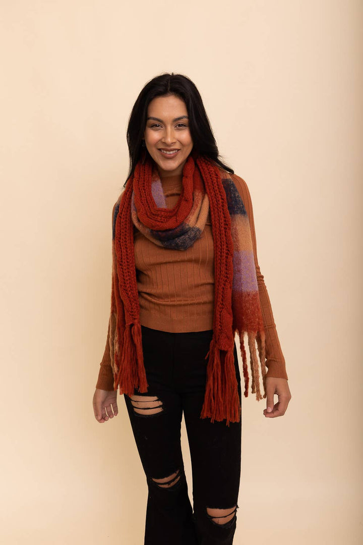 Cozy Knit Scarf w/ Tassels