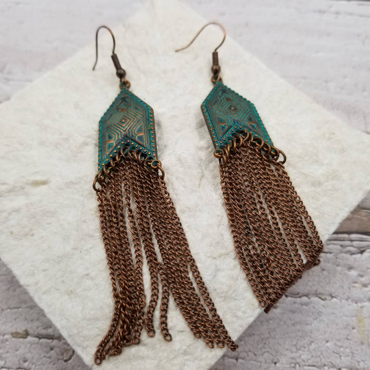 Bronze Tassel Earrings