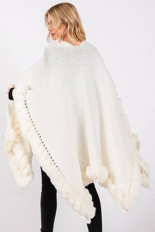 Faux Fur Cape Cardigan
