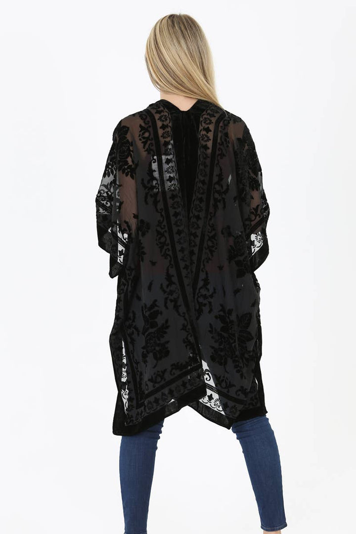 Burnout Velvet Kimono