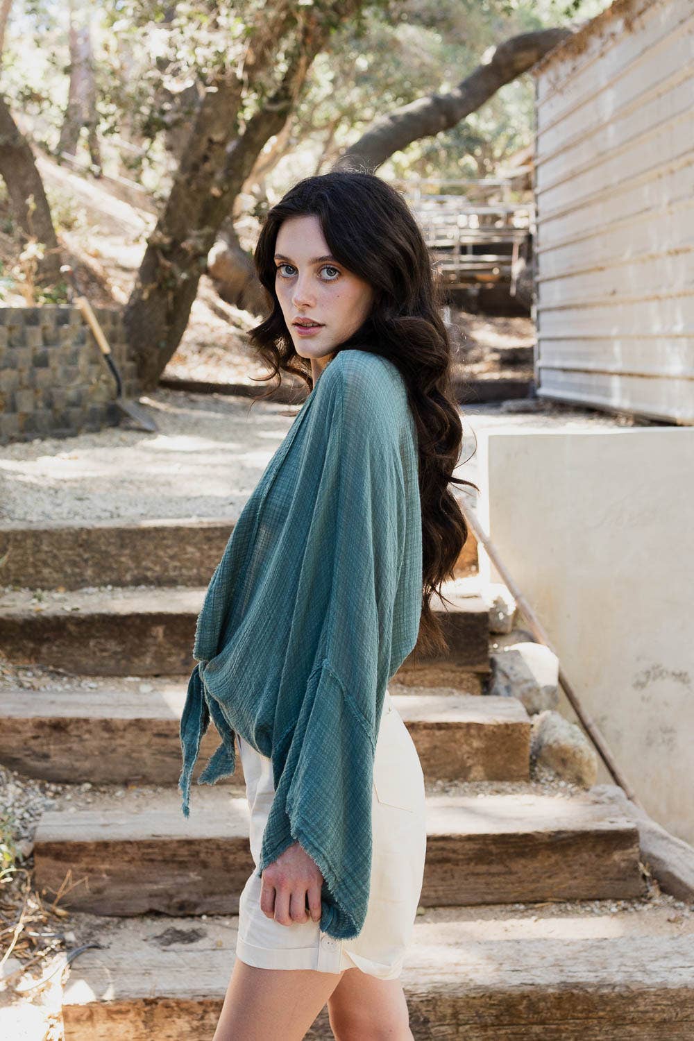 Flounce Sleeve Kimono