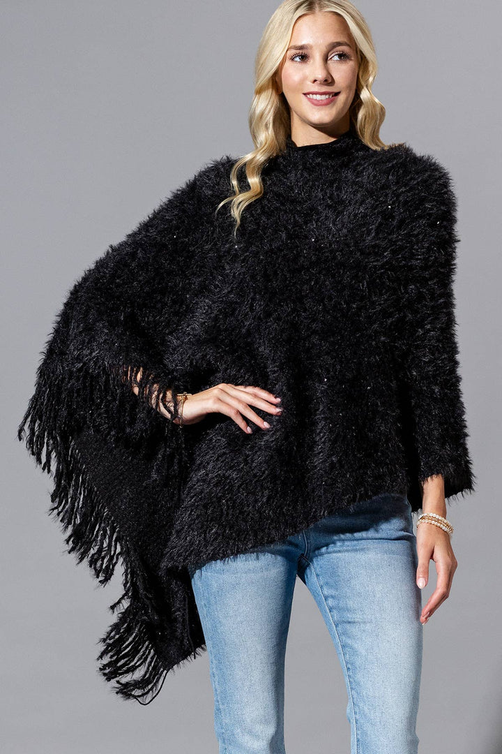 Shaggy Fringed Poncho