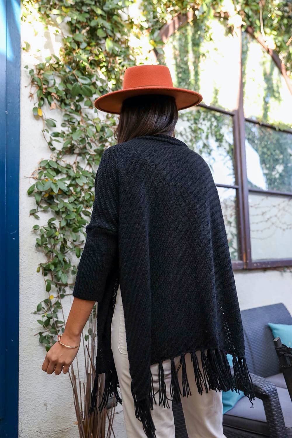 Cozy Roll Neck Poncho Sweater