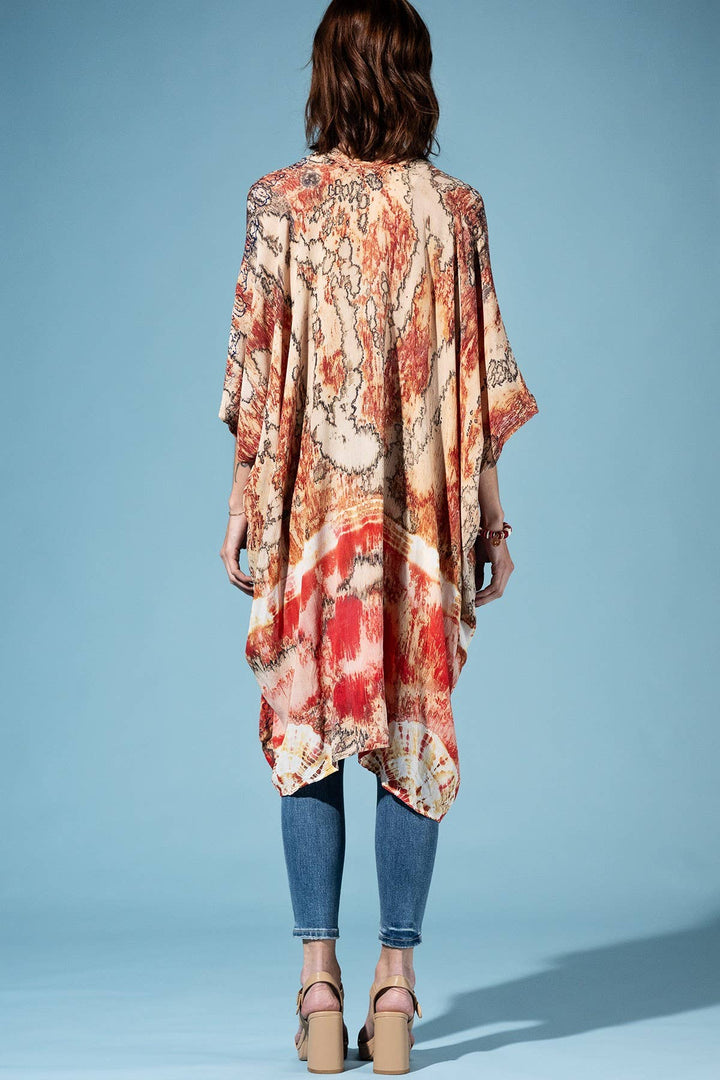 Antique Earth Tie-Dye Kimono