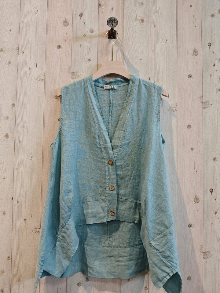 Sleeveless Linen Blouse