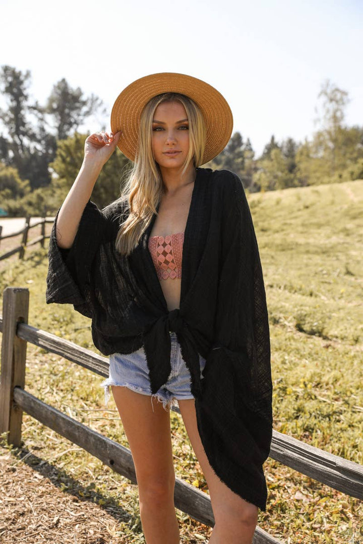 Flounce Sleeve Kimono