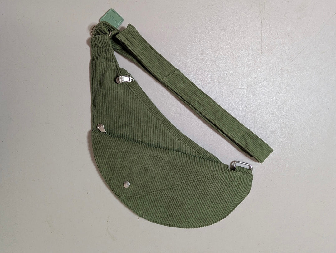Smoky Sage Corduroy Half Sash Bag