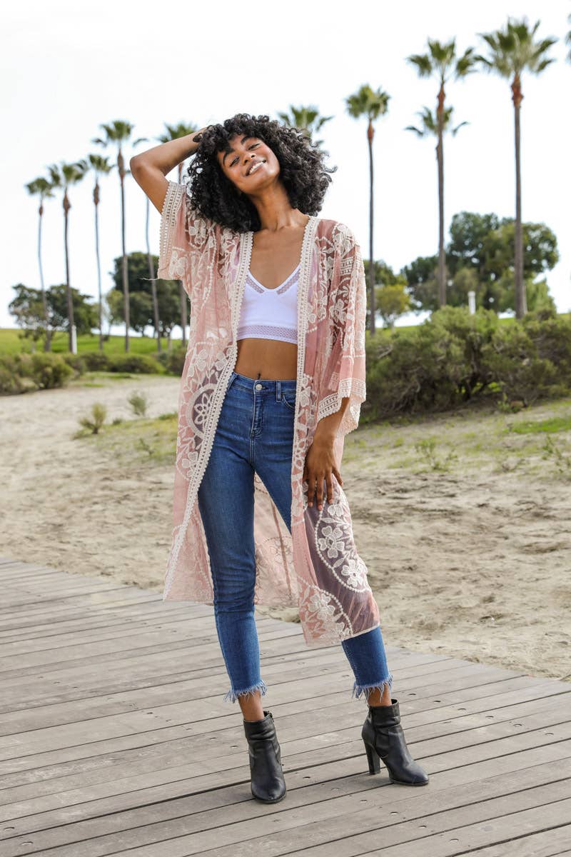 Mesh Lace Kimono