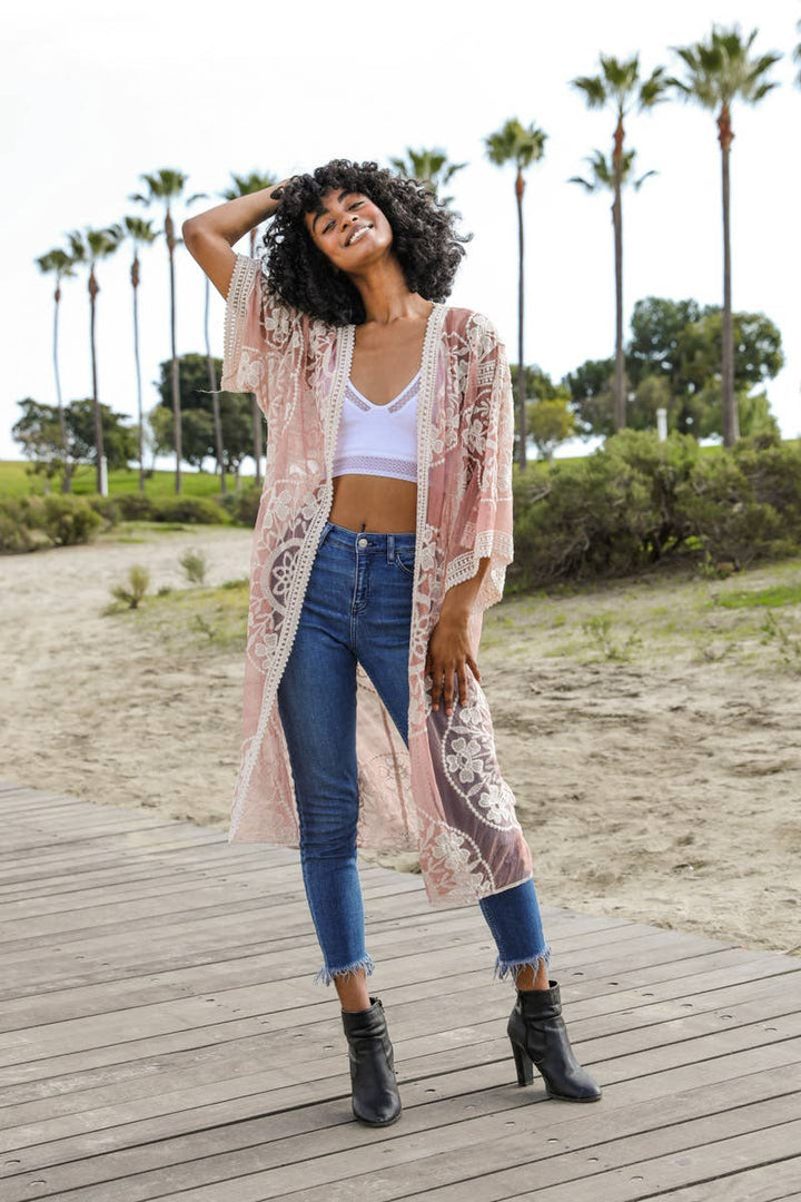 Mesh Lace Kimono