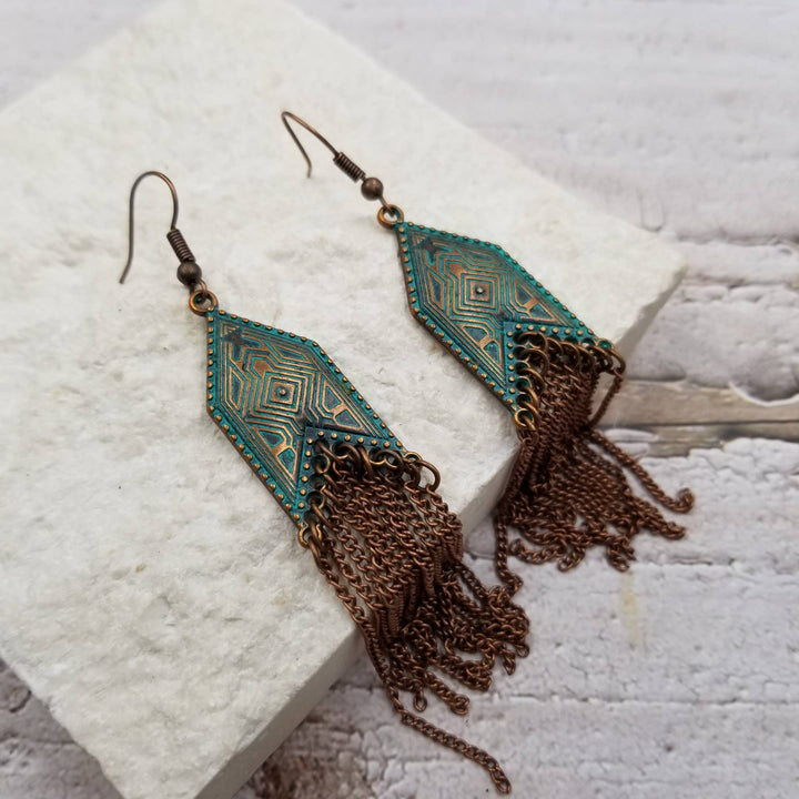 Bronze Tassel Earrings