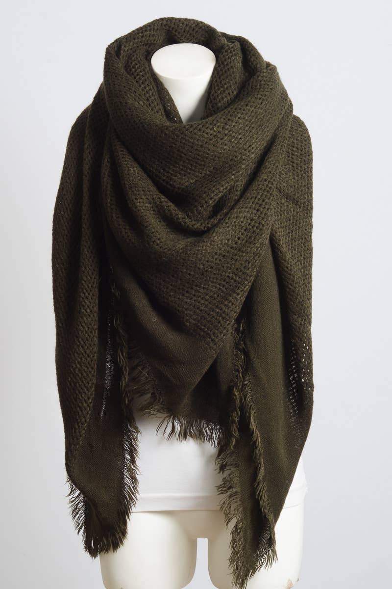 🍂 Cozy Chic: Open Weave Square Scarf in 5 Colors!