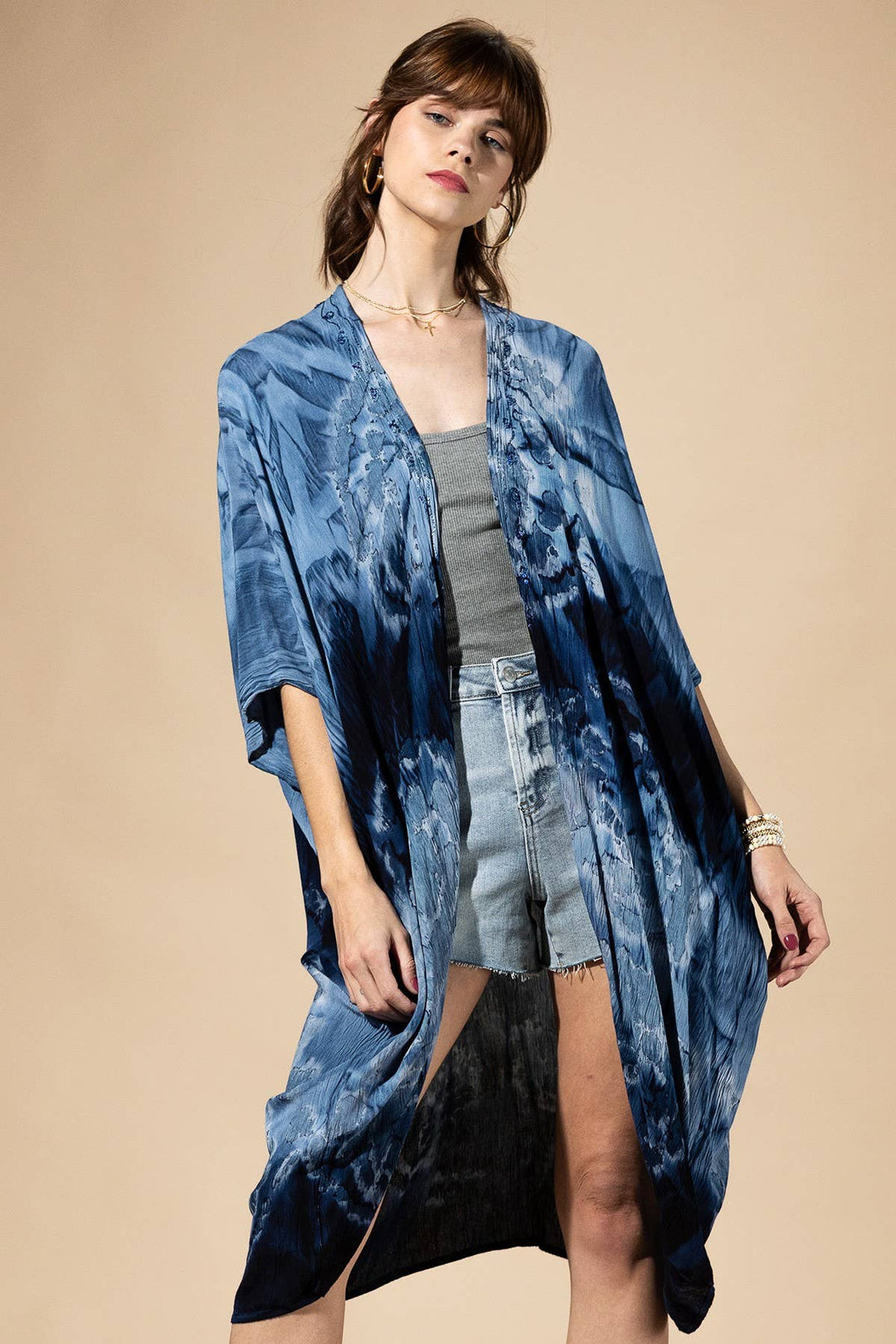 Indigo Tie Dye Kimono