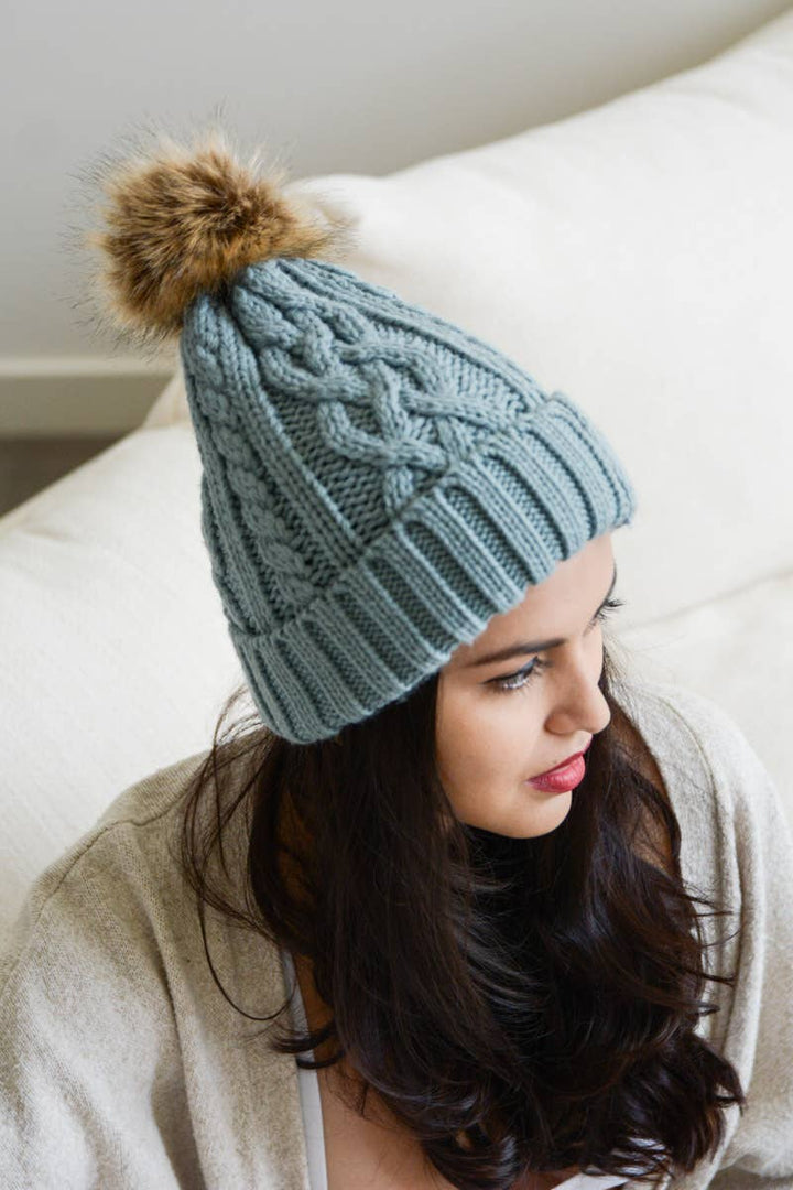 Fur Pom Knit Beanie