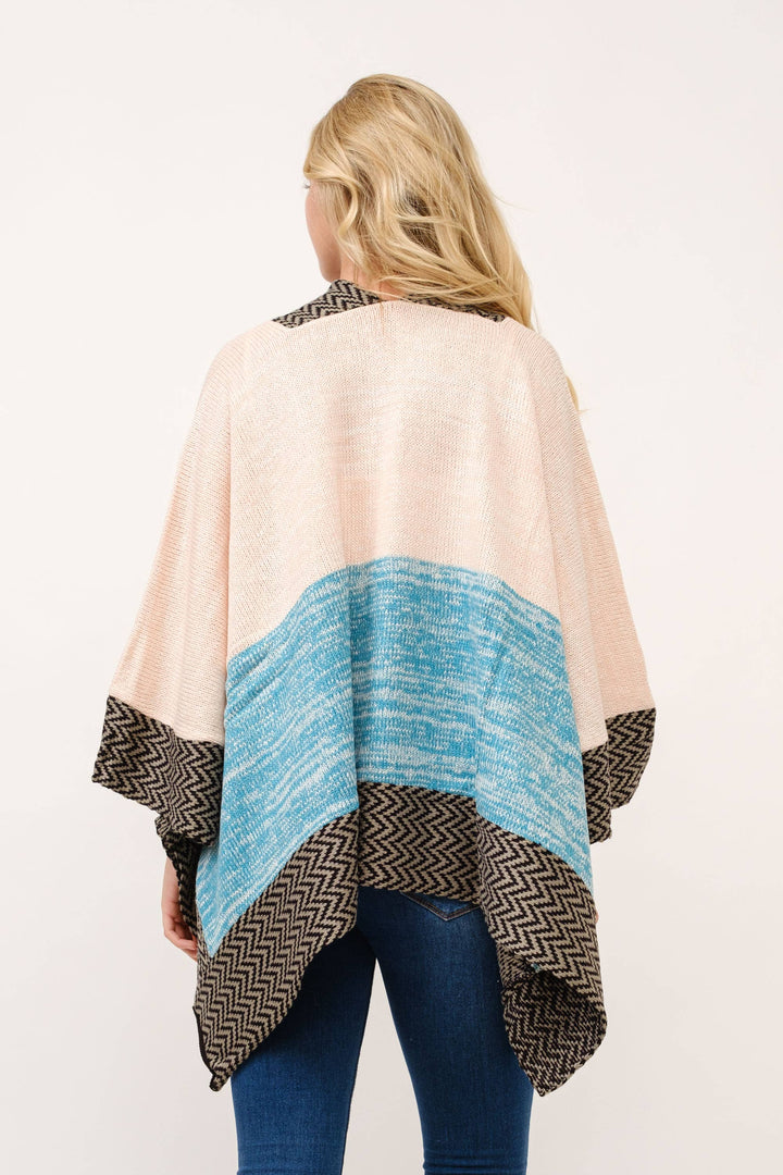 Elin Contrast Ruana Cardigan