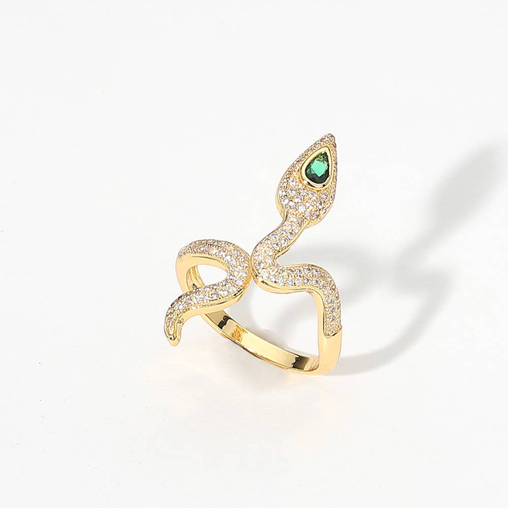 CZ Stone Snake Ring