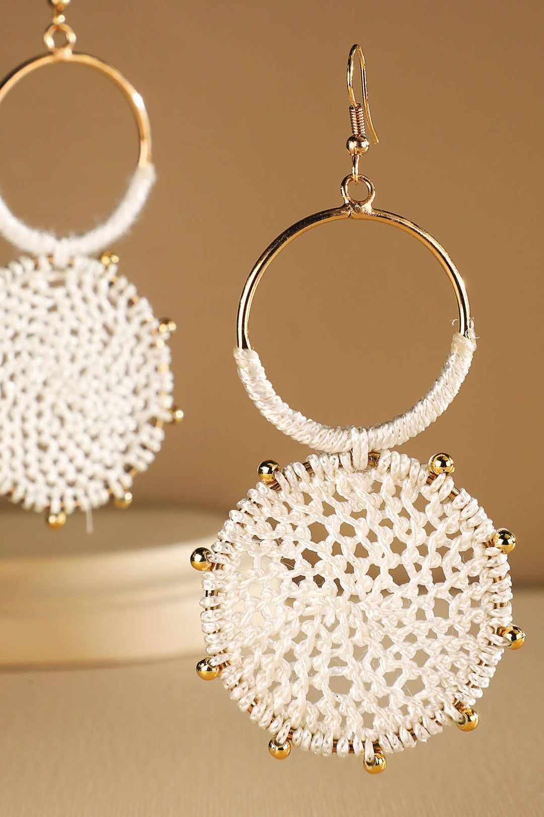 Knitted Round Earrings